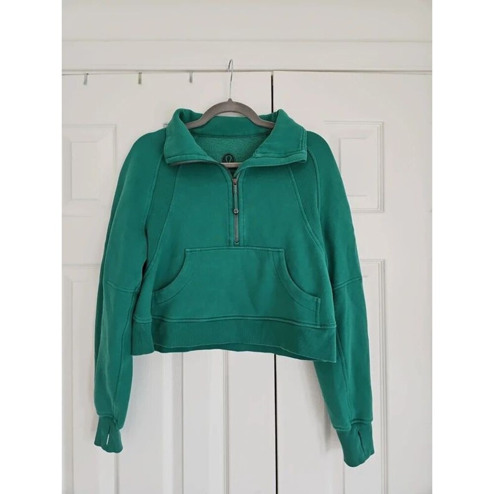 Lululemon Scuba Oversized Funnel-Neck Half-Zip sweatshirt green xs/s